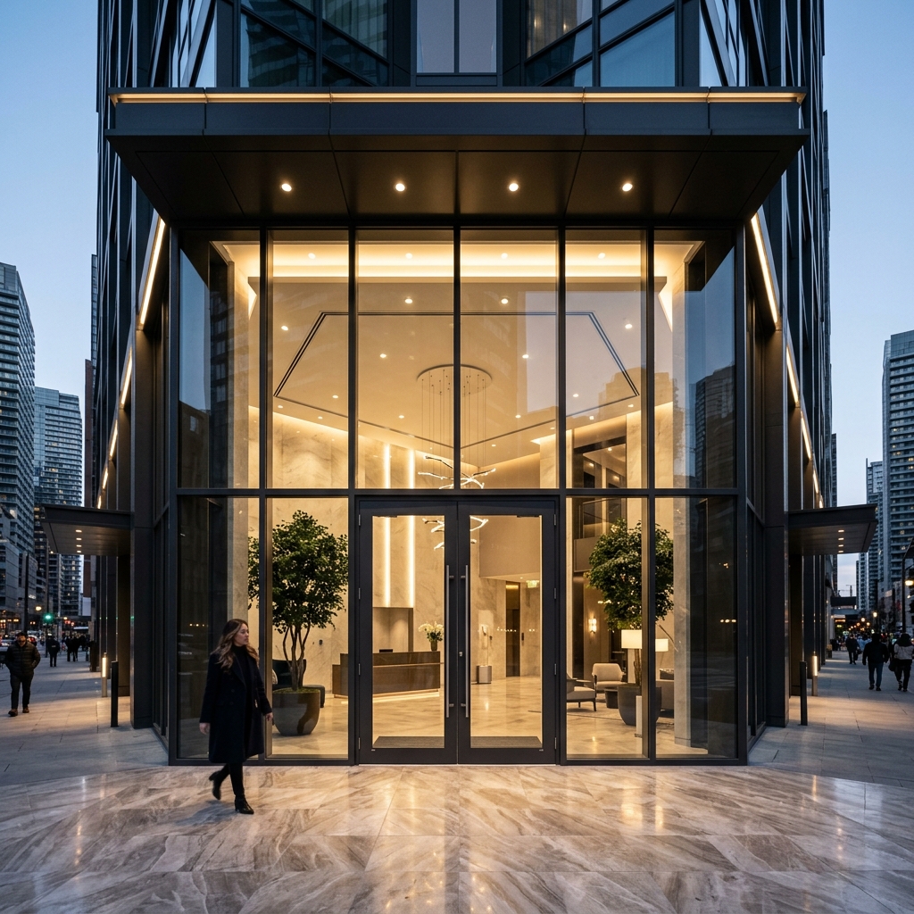 Grand tower entrance door